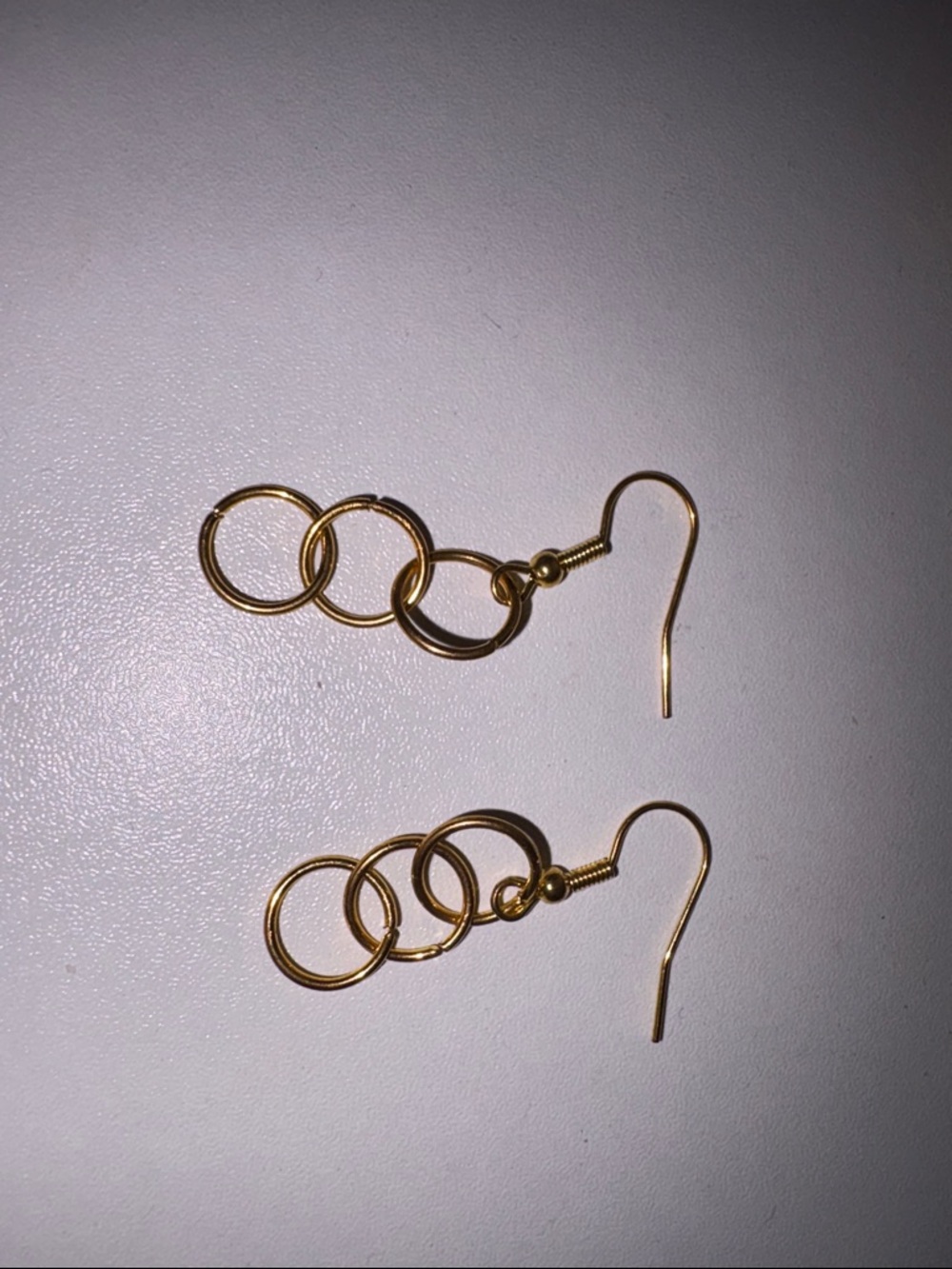 Gold Triple Hoop Dangle Earrings — Women Jewelry